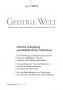 Cover der Zeitschrift Geistige Welt, Heft 1/2011 zum Thema Irdische Schöpfung und Wirkkraft der Odströme