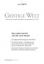 Cover der Zeitschrift Geistige Welt, Heft 2/2011 zum Thema Das Letzte Gericht und das neue Gesetz