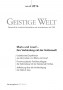 Cover der Zeitschrift Geistige Welt, Heft 6/2016 zum Thema Maria und Josef – ihre Verbindung mit der Gotteswelt