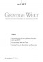 Cover der Zeitschrift Geistige Welt, Heft 2/2017 zum Thema Tiere