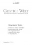 Cover der Zeitschrift Geistige Welt, Heft 5/2021 zum Thema Bürger zweier Welten