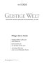 Cover der Zeitschrift Geistige Welt, Heft 5/2025 zum Thema Pflege deine Seele
